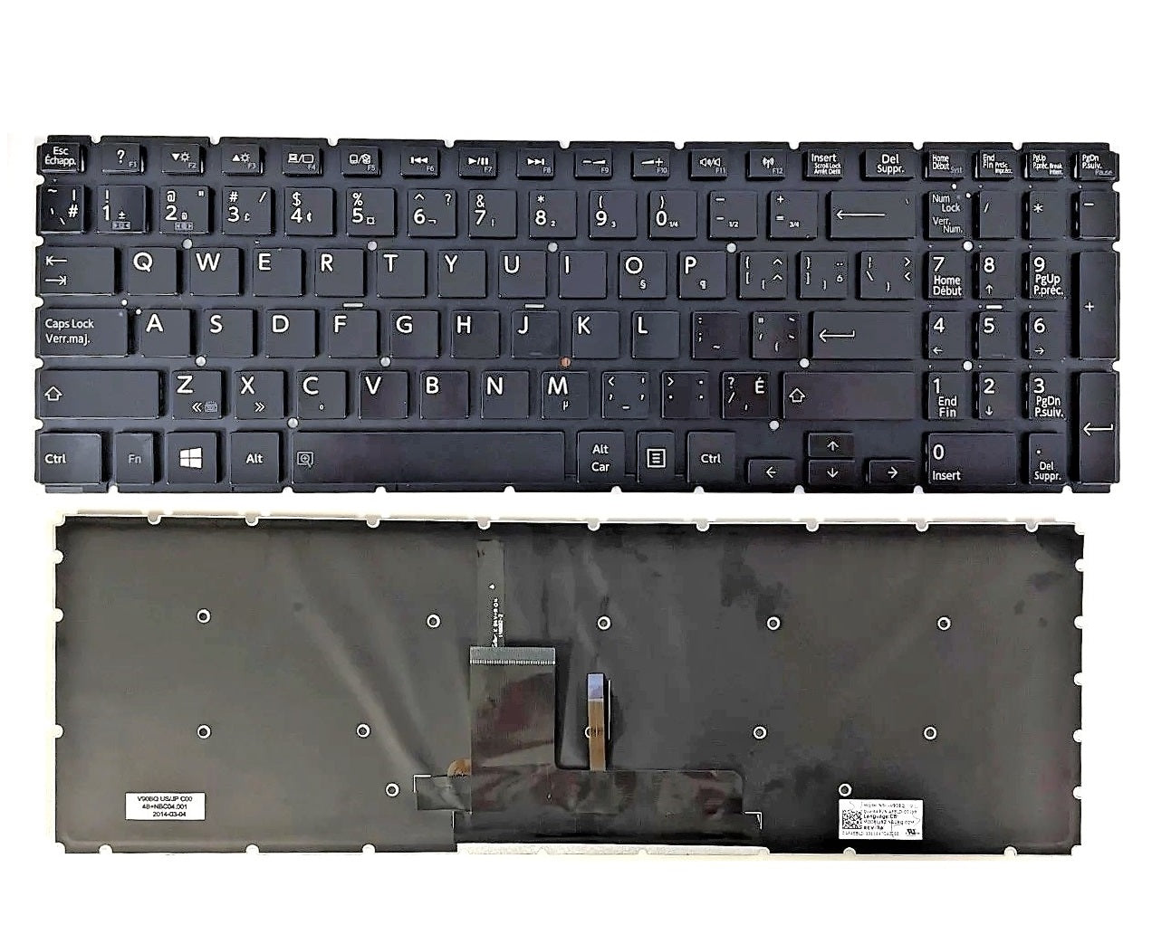 Toshiba 9Z.NBCBQ.02M Keyboard CA Satellite S50-B S55-B S55D-B S55T-B
