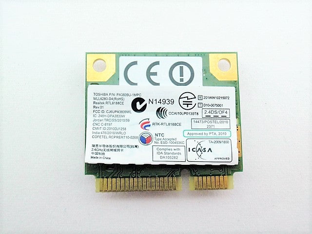 Toshiba PA3839U-1MPC Used Wireless WIFI Card Mini PCIE RT8188CE