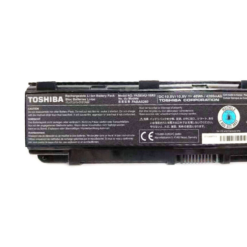 Toshiba PA5024U-1BRS Battery Satellite P870 P875 S850 S855 S870 S875 PA5025U-1BRS PA5026U-1BRS PA5024U-1BAS
