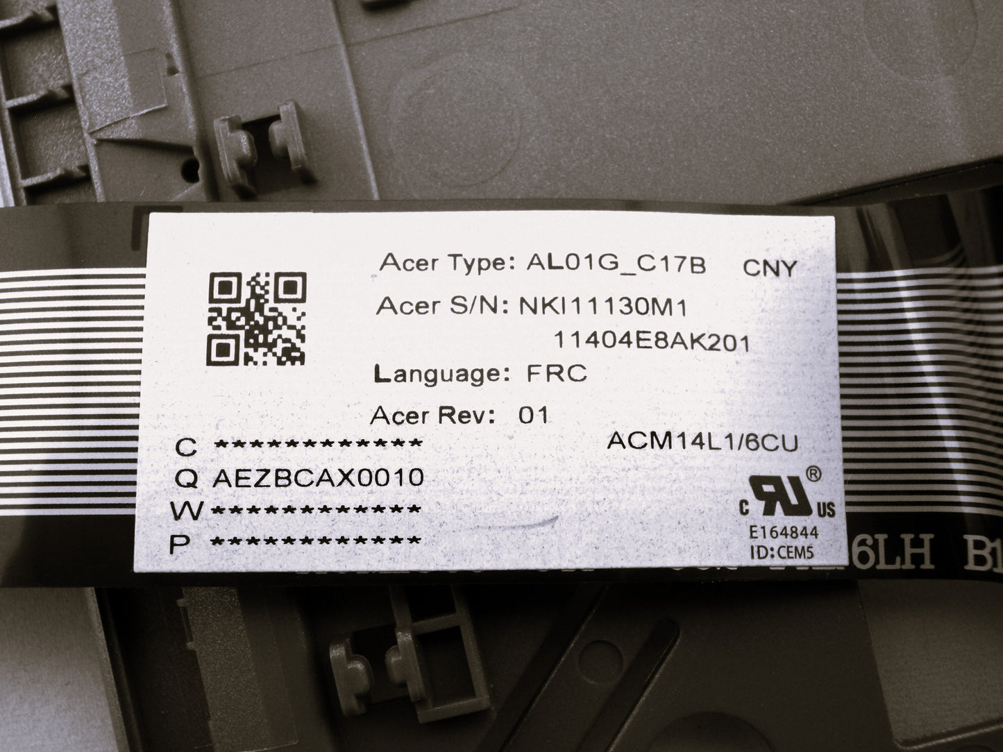 Acer Laptop New Upper Case Cover Palmrest Keyboard US English French Canadian Bilingual CA CF for Chromebook 314 C933 C933T CB314-1H 6B.HKDN7.012 AL01G_C17B NKI11130M1 NK.I1113.0M1 11404E8AK201 AEZBCAX0010