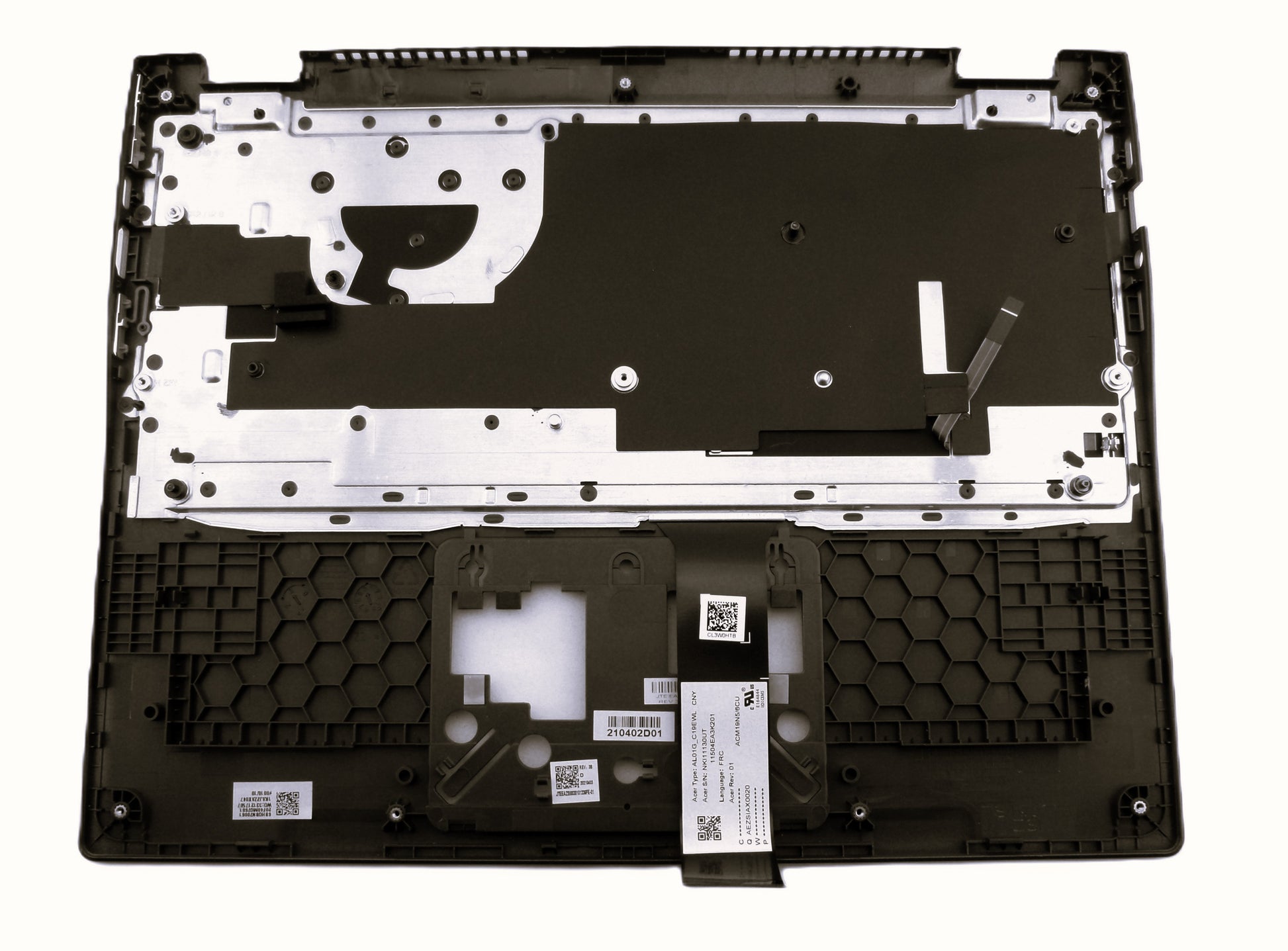 New Canadian Laptop Upper Case Cover Backlit Keyboard for Acer Chromebook Spin CP713-2W 6B.HQBN7.006 AL01G_C19EWL NKI11130UT NK.I1113.0UT 11504EA3K201 AEZSIAX0020 Palmrest Grey US English French Bilingual CA CF
