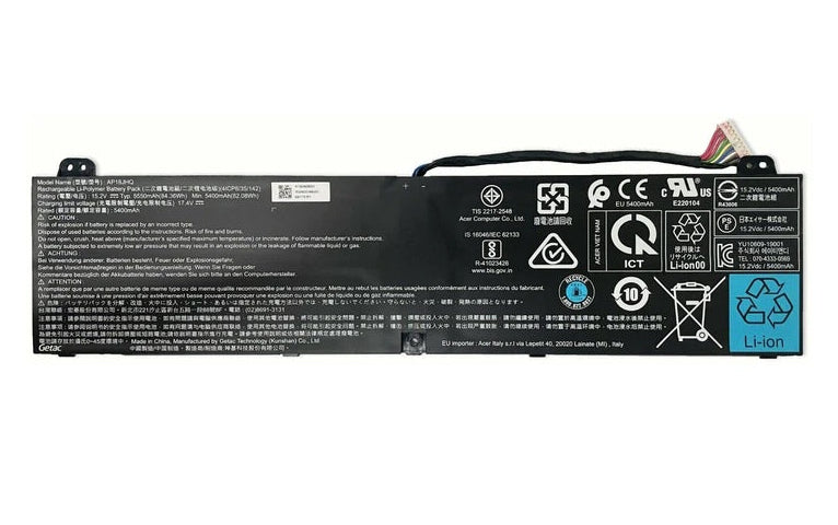 New Genuine Laptop Battery Pack for Acer Predator Triton 500 PT515-51 PT515-51-550J PT515-51-745Q PT515-51-74D3 PT515-51-70PV PT515-51-727U PT515-51-76U7 ConceptD 7 CN715-71 AP18JHQ KT.00408.001 KT00408001 4ICP8/35/142 Original 15.2V 84.36Wh 5550mAh 4-Cell