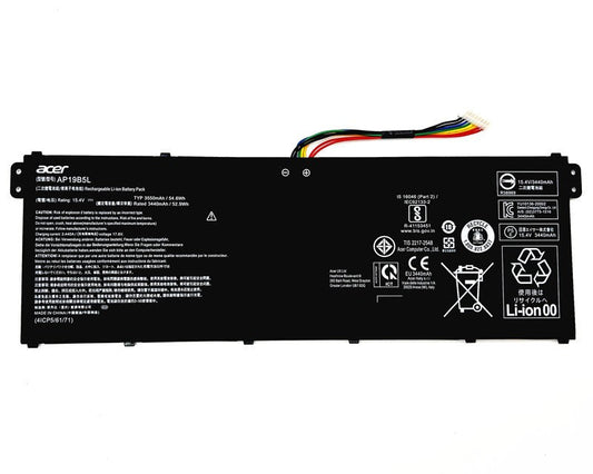 New Genuine Laptop Battery for Acer Aspire A515-43 A515-43G A515-52 A515-52G Swift SF314-42 S40-52 Spin SP314-21N / Vero AV15-51 Enduro Urban N3 EUN314A-51WG EUN314-51W AP19B5L KT.00405.010 KT00405010 Original Battery Pack 15.4V 54.6Wh 3550mAh 4-Cell
