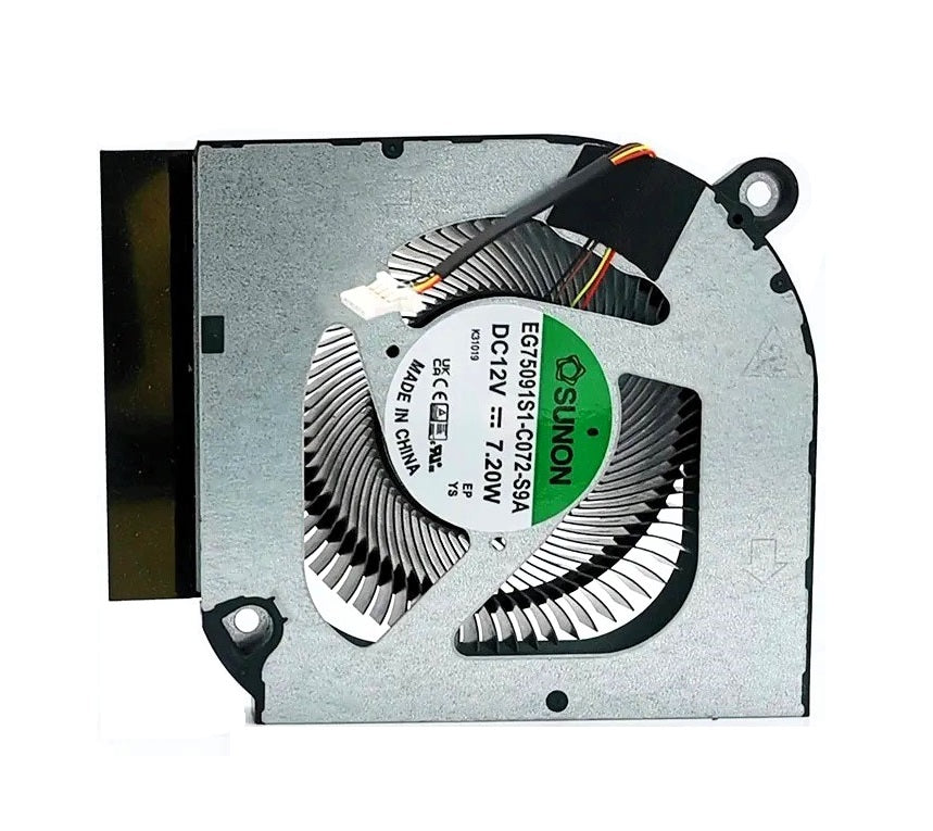 Acer CPU Cooling Fan for Nitro 5 AN515-46 AN515-58 Nitro 16 AN16-41 AN16-51 23.QJLN7.006 EG75091S1-C072-S9A New DC12V (Not 5V)