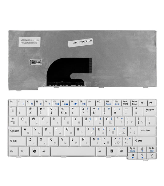 Acer New Keyboard US English White Aspire One AO 531H A110 A150 D150 D250 P531 V091946BS1 AEZG5R00120 MP-08B43U4-9203 KB.INT00.668