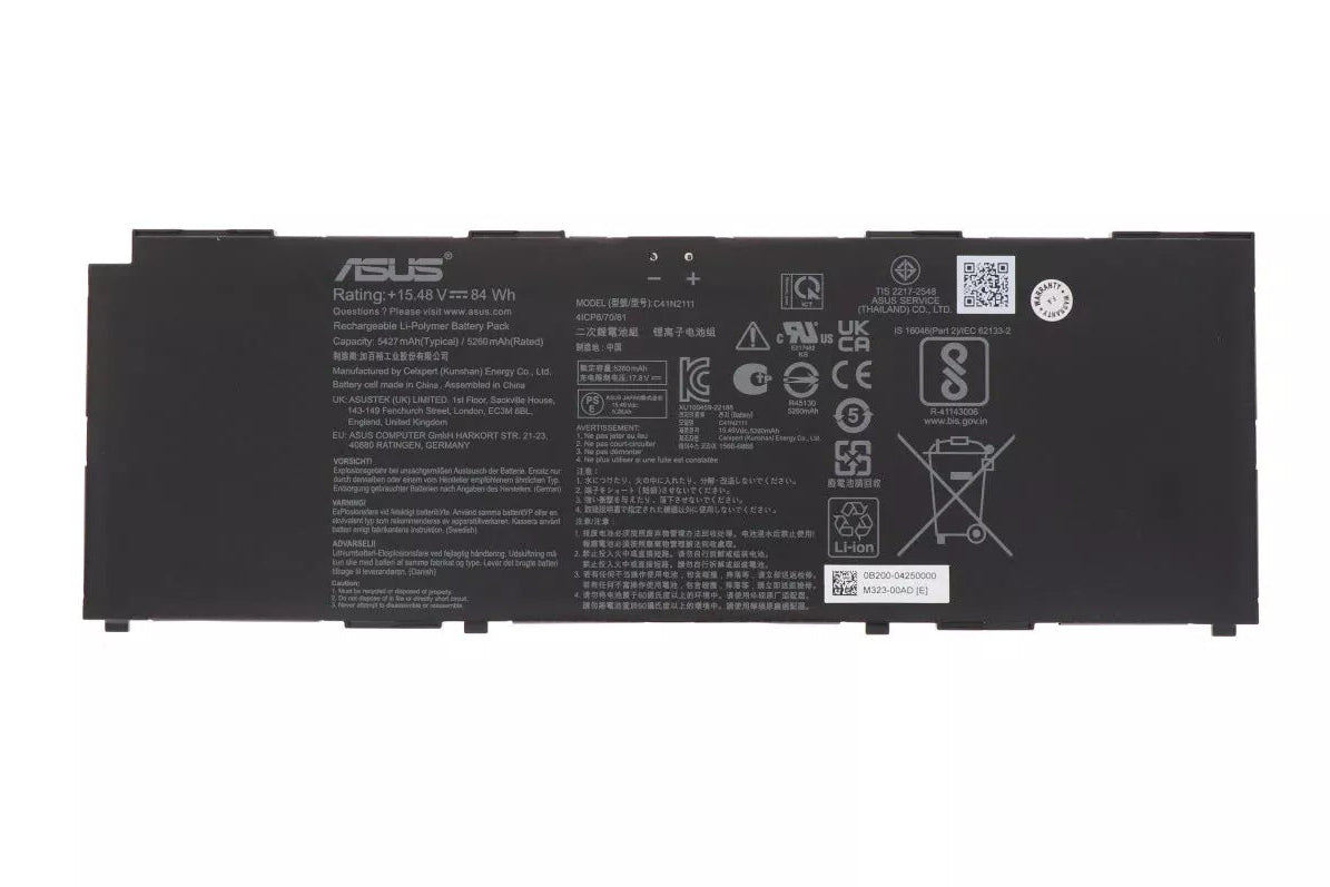 New Genuine Laptop Battery Pack for ASUS ExpertBook B5 OLED Flip B5602CBA B5602CBN B5602FBA B5602FBN C41N2111 0B200-04250000 Original 15.48V 84Wh