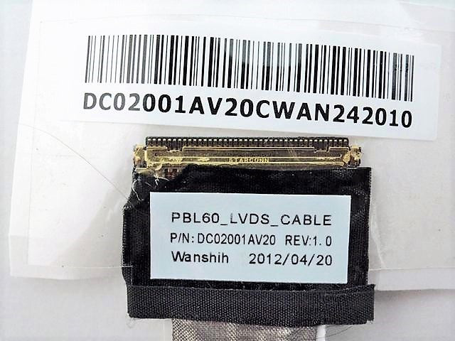 ASUS Used LCD Display Video Cable A53U K53B K53BY K53TA K53TK K53U X43B X43BY X43T X53 DC02001AU20 DC02001AV20 DC02001AV10