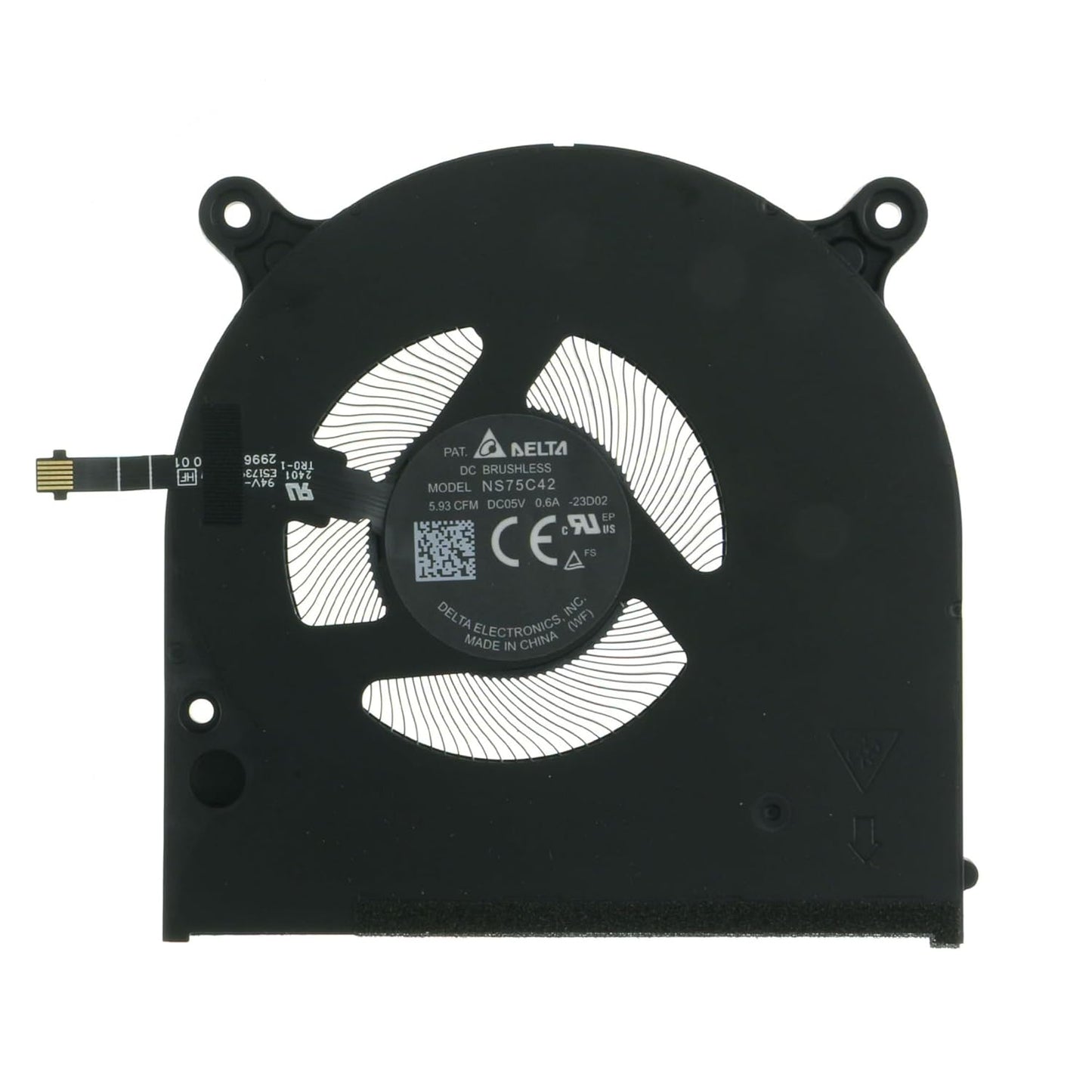 New Laptop CPU Cooling Fan for Dell XPS 16 9640 EG50050S1-CN80-S9A 023.100VR.0001 023.100VX.0011 6P46H 06P46H NS75C42-23D02 CPU Processor Cooling Fan DC5V (Not 12V)