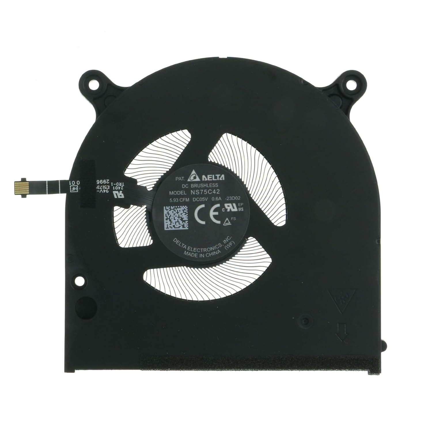 New Laptop CPU Cooling Fan for Dell XPS 16 9640 EG50050S1-CN80-S9A 023.100VR.0001 023.100VX.0011 6P46H 06P46H NS75C42-23D02 CPU Processor Cooling Fan DC5V (Not 12V)