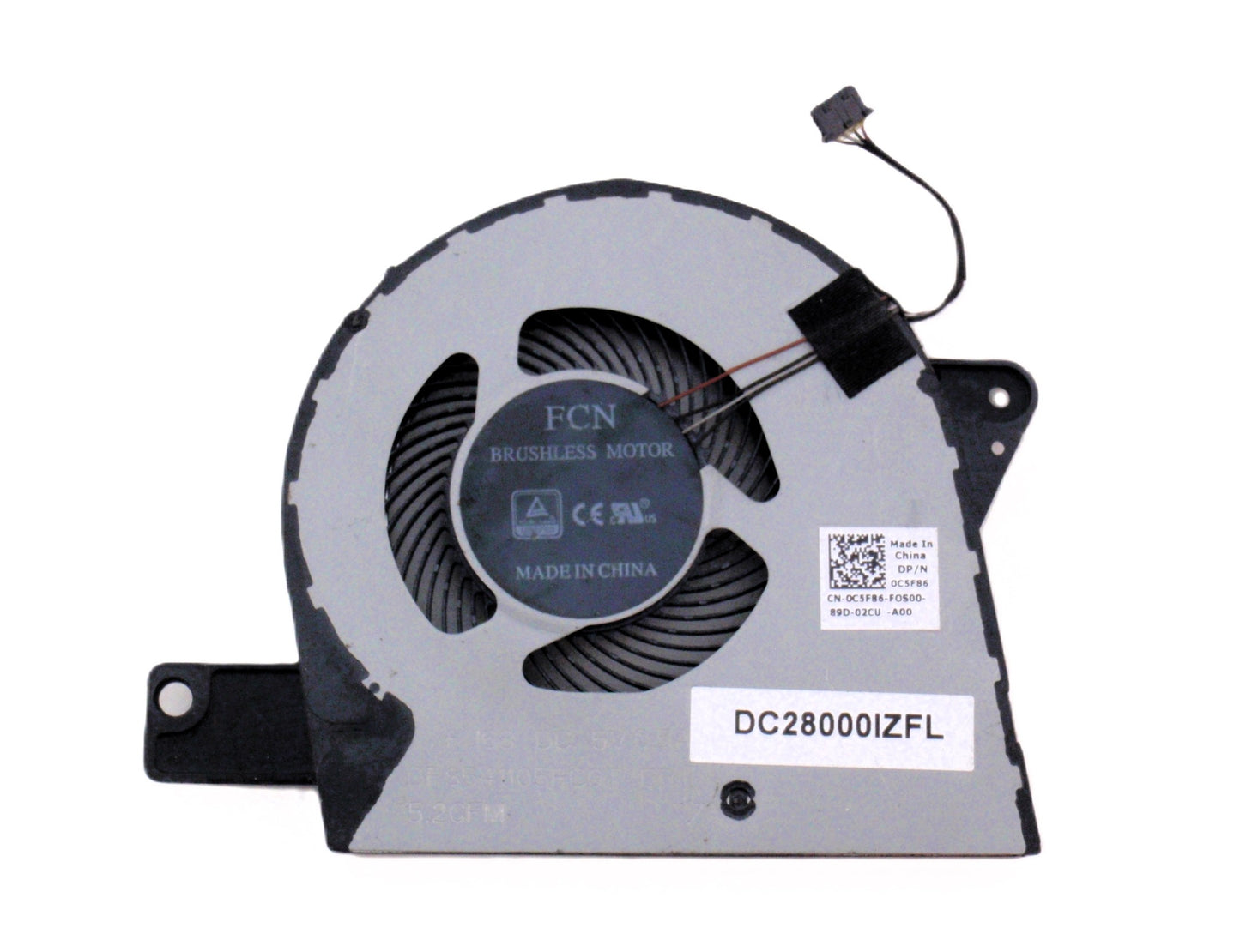 New Laptop CPU Cooling Fan for Dell Latitude 5580 E5580 Precision 3520 3530 M3520 M3530 C5F86 0C5F86 DC28000IZFL DC28000IZSL EG50060S1-C330-S9A DFS541105FC0T FJ68