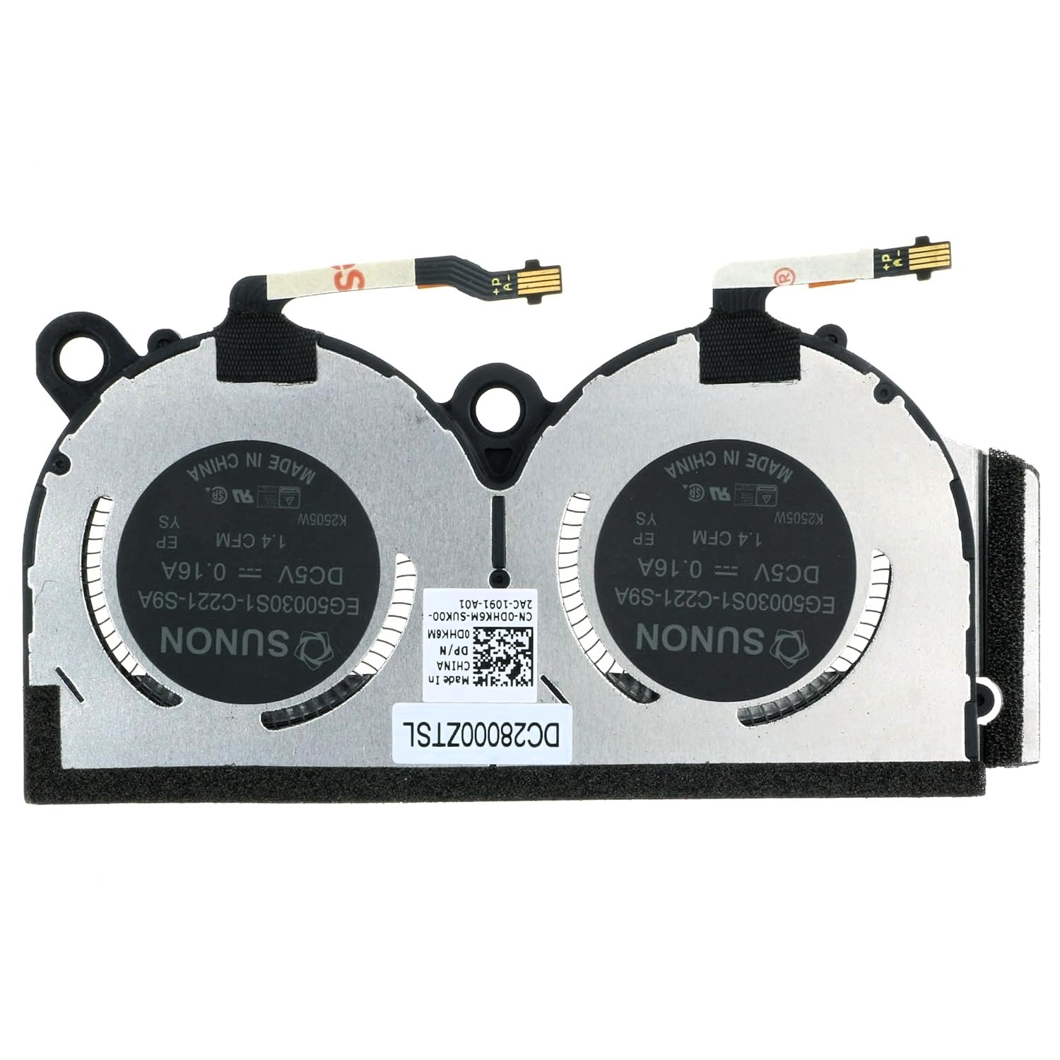 Dell Laptop Dual CPU Cooling Fan for Latitude 9330 2-in-1 DHK6M 0DHK6M DC28000ZTDL DC28000ZTUO ND55C0E-21H20 BN8505S5H-000P New DC5V