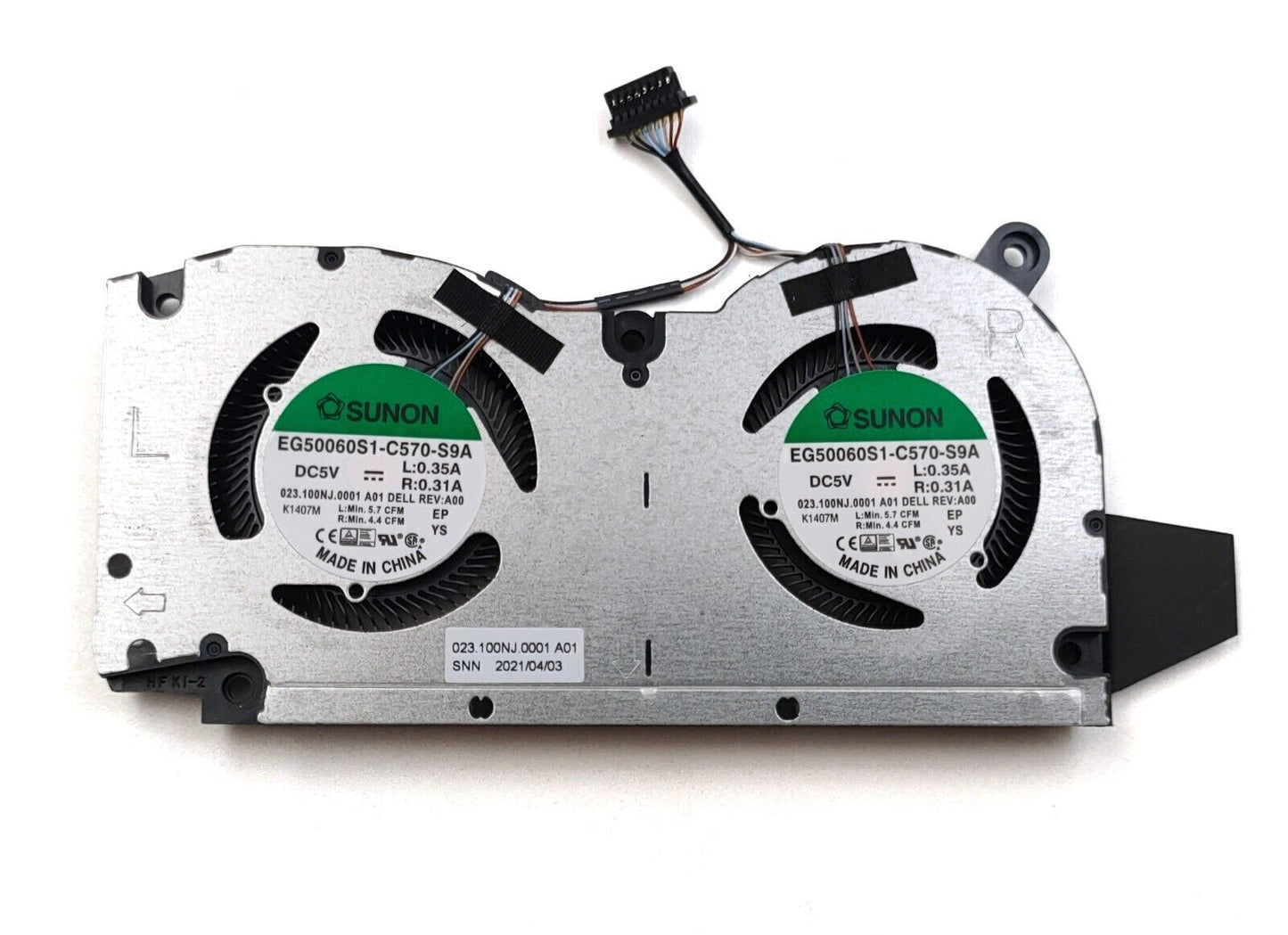 Dell Laptop GPU Cooling Fan for Inspiron 16 Plus E7610 G50060S1-C570-S9A BNB5060S5H-000P 023.100NJ.0001 023.100NJ.0011 DC5V (RTX3060 GPU Only) H1YC7 0H1YC7 New GPU Graphics VGA Video Cooling Fan