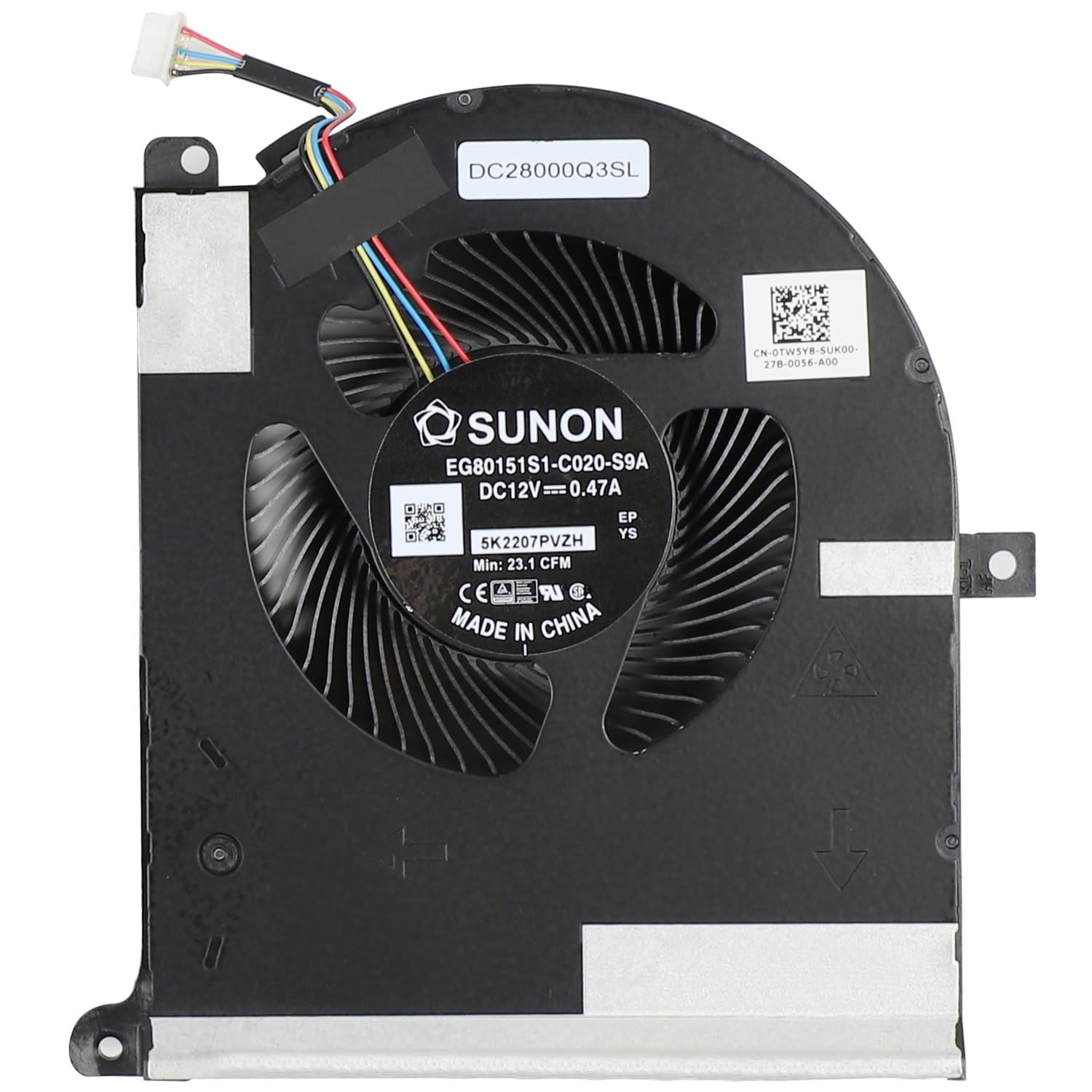 Dell Laptop GPU Cooling Fan for AlienWare Area 51m R2 RTX2080 P38E P38E001 TW5Y8 0TW5Y8 EG80151S1-C020-S9A DC28000Q3SL New GPU Graphics VGA Video Cooling Fan DC12V for RTX2080 GPU Only