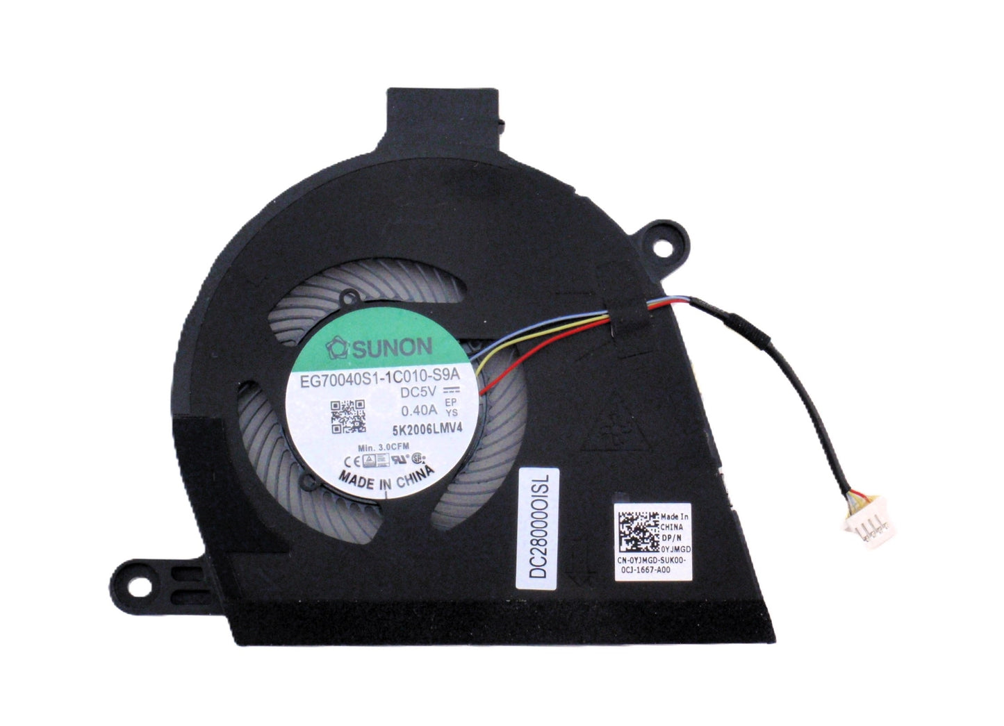 New Laptop CPU Cooling Fan for Dell Latitude 9510 YJMGD 0YJMGD DC28000OIS0 EG70040S1-1C010-S9A DC5V