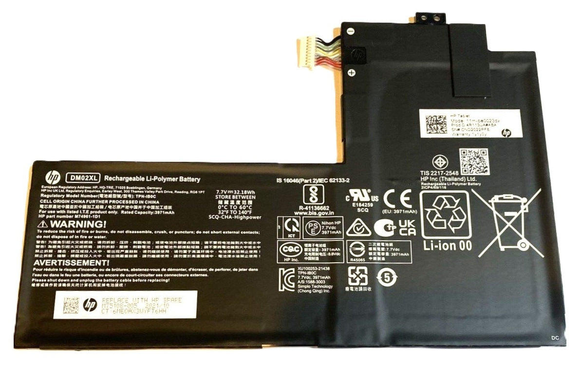 New Genuine Battery Pack for HP 11M-BE 11m-be0023dx 11m-be001 Tablet PC DM02XL M74961-AC1 M75108-005 M75108-006 HSTNN-OB2P HSTNN-OB2T 21CP4/69/116 Original 7.7V 32.18Wh