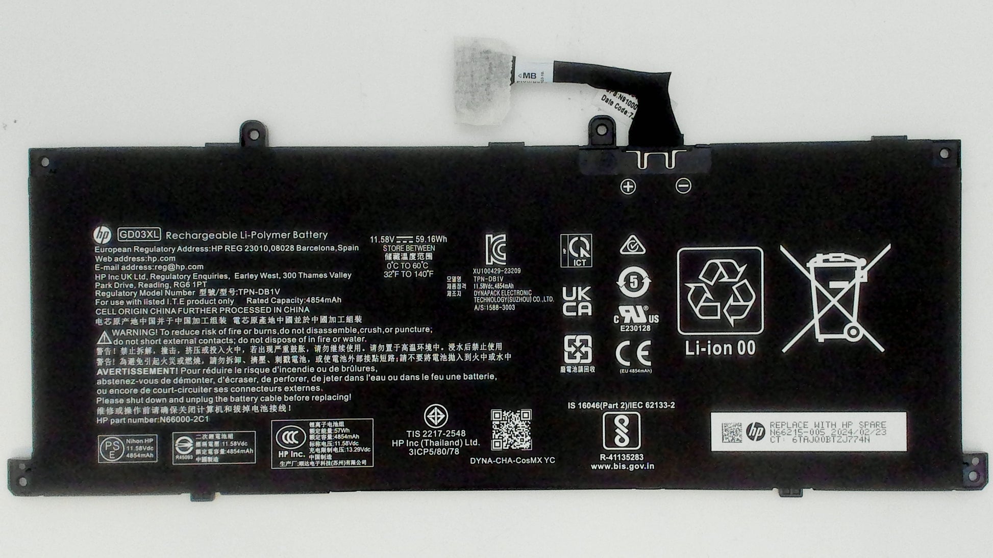 New Genuine Laptop Battery Pack for HP Pavilion 16-AF 16-AG EliteBook Ultra G1Q G1q8 14 Envy x360 14-FA 14-FA0000 2-in-1 Envy x360 14-FC 14-FC0000 2-in-1 OmniBook X 14-FE 14-FE000 Pavilion 16-AF0087NR 16-AF0010NP 16-AF0015NI 16-AF0652NG Pavilion 16-AQ0087NR 16-AG0019AU 16-AG0447NR 16-AG0052AU Envy X360 14-FA0000AU 14-FA0000CI 14-FA0000NA 14-FA0000NB 14-FA0000NE 14-FA0057NG 14-FA0353NG 2-in-1 Envy X360 14-fc0097nr 14-fc0104tu 2-in-1 GD03XL GD03059XL N66215-005 N66000-B71 N66000-1E1 N66000-AC1 N66000-B71 N660