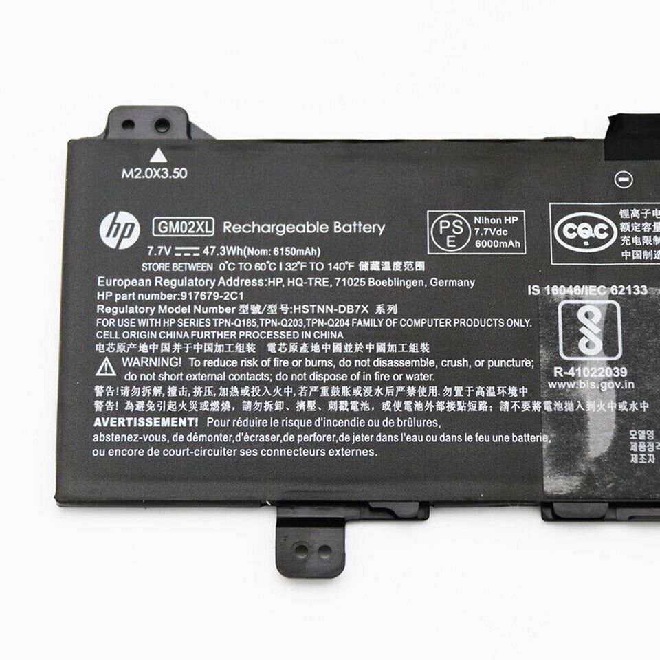 HP Battery for Chromebook 14 G5 14-CA 11-AE 11 G1 11 G3 G6 G7 - GM02XL