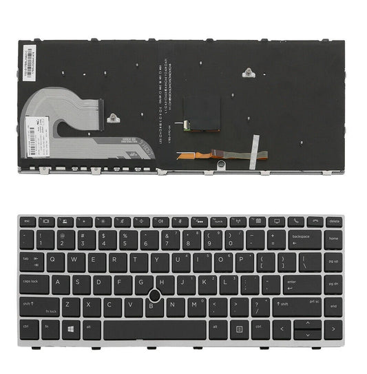 HP New Keyboard US English Backlit with Pointer Small Enter Key EliteBook 745 840 846 G5 G6 L14377-001 L11307-001 6037B0138901 L14379-001