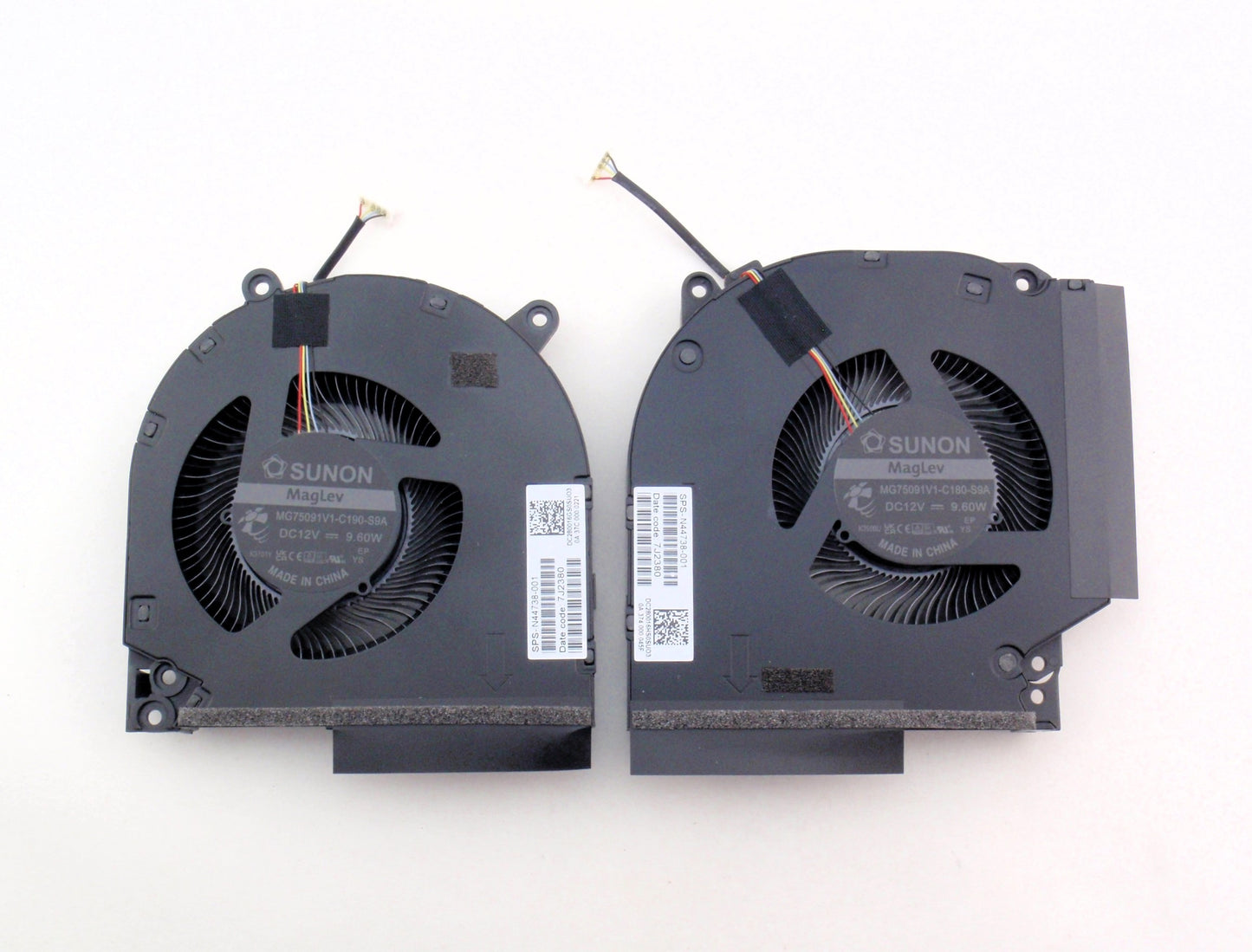 HP Laptop CPU and GPU Cooling Fans for Omen 16-WD 16-XD Victus 9 Gaming 16-R 16-S 16T-S Light TPN-C169 Shadow Elf 9 16-R MG7509V1-C180-S9A MG7509V1-C190-S9A DC280016GS0 DC280016HS0 DFS310312DC0T FQP1 DC280016GF0 FCC2 N44738-001 New 80W DC12V (Not 5V)