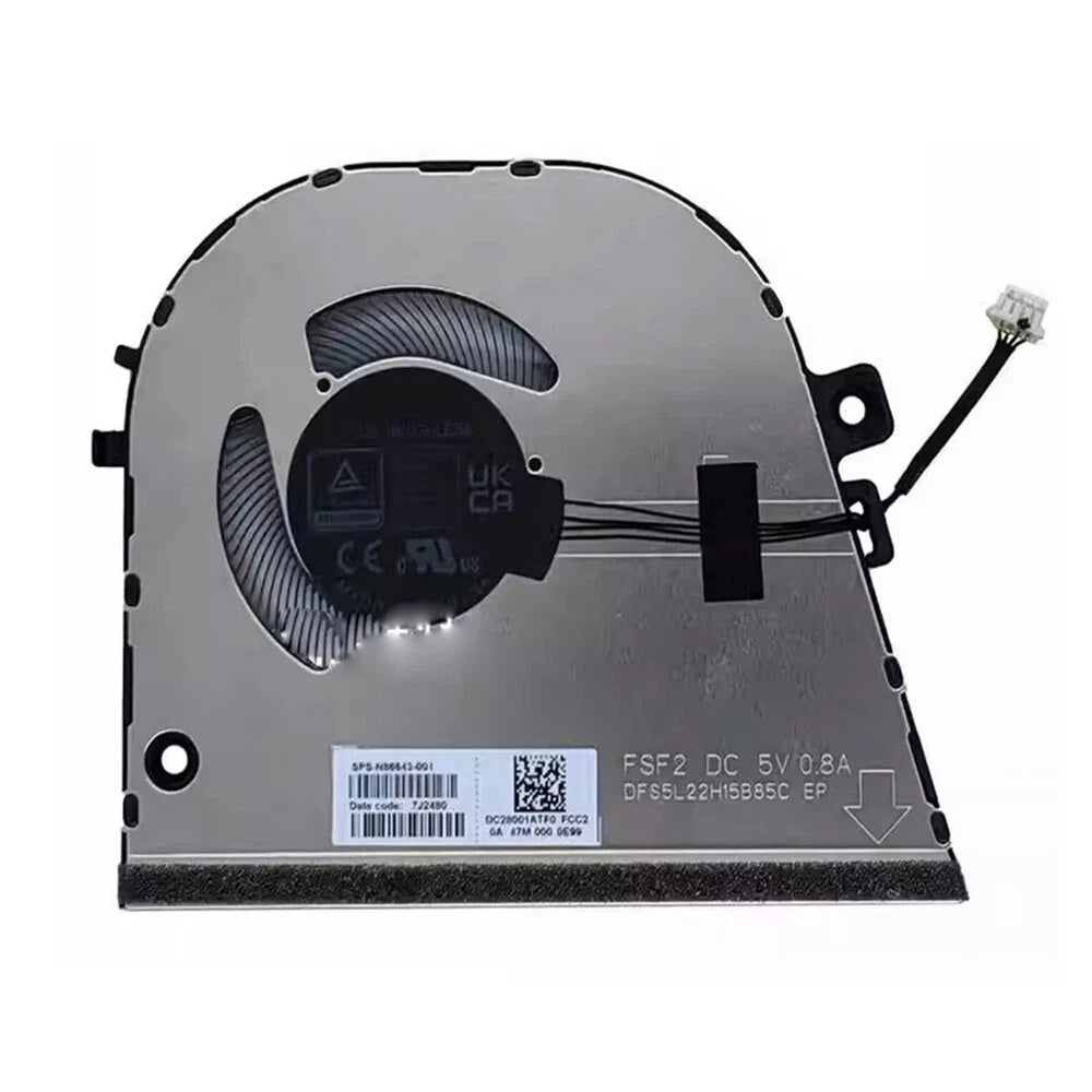 HP Laptop CPU Cooling Fan for Envy x360 16-AC 16T-AC 16-AD 2-in-1 N86643-001 DC28001ATS0 EG50040S1-CX71-S9A DFS5L22H15B85C FSF2 New DC5V