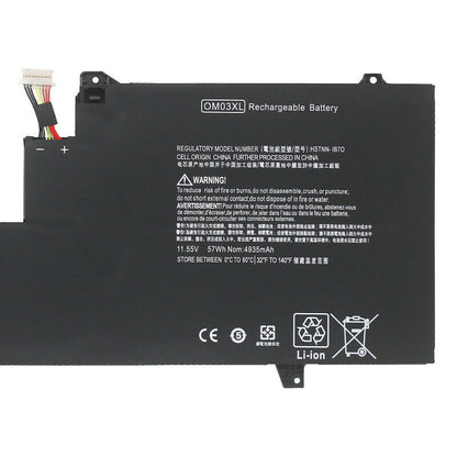 HP New Compatible Battery Pack 3-Cell 57Wh 11.55V EliteBook x360 1030 G2 OM03057XL HSTNN-IB70 HSTNN-I04C OM03XL