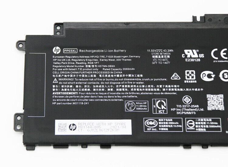 HP Battery for Pavilion 13-BB 14-DV 14-DW 14M-DW 14-DK 15-EH - PP03XL