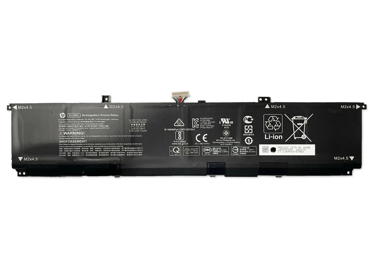 New Genuine Laptop Battery for HP Omen Transcend 16-U 16-u0000ci 16-u0000ne 16-u0000nf 16-u0020nw 16-u0077ng 16-u1000nt 16-u1001sa 16-u1007nb 16-u1026nb 16-u1095ng 16-u1900nz 16-u0001TX 16-U0017tx QK06XL QK06097XL N28647-1C1 N28647-1E1 N28832-005 TPN-C171 TPN-IB0V Original Battery Pack 11.55V 97.04Wh 7981mAh 6-Cell