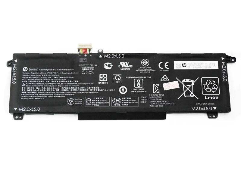 New Genuine Laptop Battery for HP Omen 2020 15-EK 15-EN 15-EK0000 15-EN0000 SD06XL L84392-005 L84356-2C1 HSTNN-DB9U Original Battery Pack 11.55V 70.91Wh 5833mAh