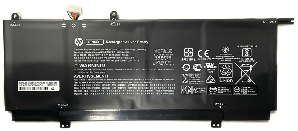 HP Battery Pack for Spectre x360 13-AP TPN-Q185 TPN-Q203 - SP04XL New