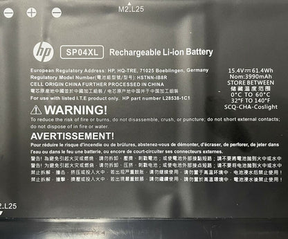 HP Battery Pack for Spectre x360 13-AP TPN-Q185 TPN-Q203 - SP04XL New