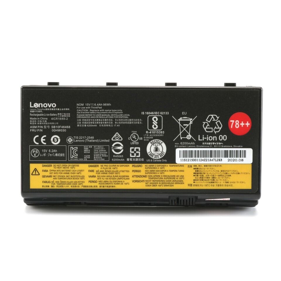 Lenovo New Genuine Battery Pack 96Wh ThinkPad P70 P71 00HW030 01AV451