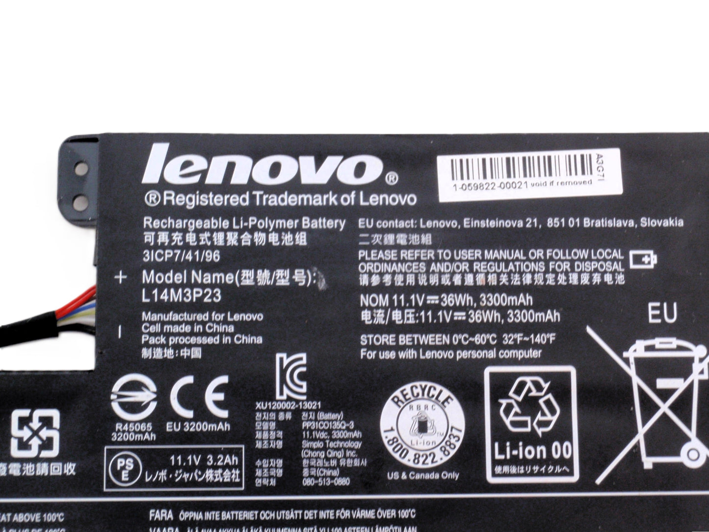 Lenovo Battery Pack for Chromebook N21 80MG N22 - L14M3P23 New Genuine