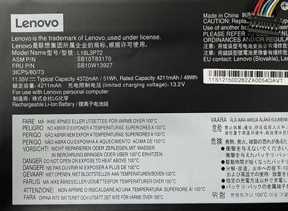 Lenovo Genuine Battery Pack ThinkPad X390 Yoga G1 05CD 07CD L18L3P72