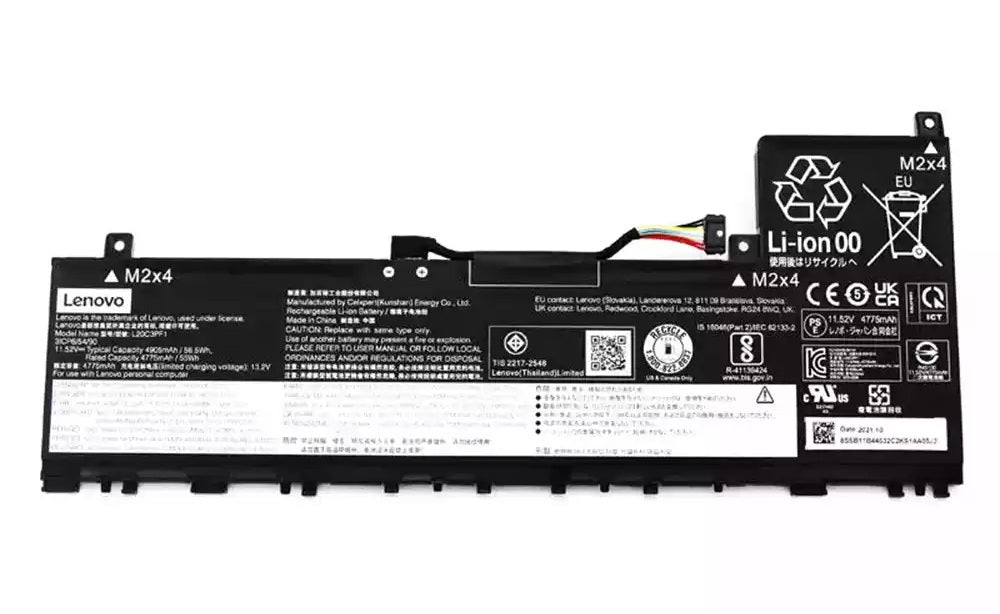 New Genuine Laptop Battery Pack for Lenovo IdeaPad 5 Pro 14ACN6 14ARH7 14IAP7 14ITL6 XiaoXin Air 14+ ACH ACN IAP ITL L20C3PF1 L20D3PF0 L20L3PF1 L20M3PF1 5B11B44625 5B11B44626 SB11B44631 SB11B44632 5B11B44633 SB11B44634 31CP6/54/90 Original 11.52V 56.5Wh 4905mAh 3-Cell