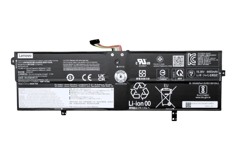 New Genuine Laptop Battery Pack for Lenovo Yoga 7-14ARB7 82QF 7-14IAL7 82QE 82VD 7-16IAP7 82QG L21B4PE2 L21L4PE0 L21M4PE3 5B11F38367 SB11F38368 5B11F38372 5B11F383735B11F38379 5B11F38382 Original 15.36V 71Wh 4623mAh