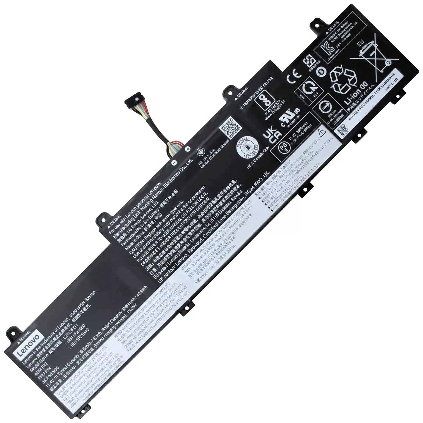 New Genuine Laptop Battery Pack for Lenovo ThinkPad L14 Gen 3 G3 21C1 21C2 21C5 21C6 ThinkPad L14 Gen 4 G4 21H1 21H2 21H5 21H6 ThinkPad L15 Gen 3 G3 21C3 21C4 21C7 21C8 ThinkPad L15 Gen 4 G4 21H3 21H4 21H7 21H8 ThinkPad C14 Gen 1 Chromebook 21C9 21CA L21D3PG1 L21C3PG1 L21L3PG1 L21M3PG1 Original 11.25V 42Wh 3735mAh 3-Cell