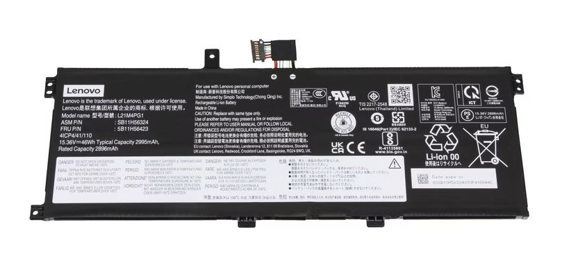 New Genuine Laptop Battery for Lenovo ThinkPad L13 Gen 3 G3 21B3 21B4 21B9 21BA ThinkPad L13 Yoga Gen 3 G3 21B5 21B6 21BB 21BC ThinkPad L13 Gen 4 G4 21FG 21FH 21FN 21FQ ThinkPad L13 Yoga Gen 4 21FJ 21FK 21FR 21FS / ThinkPad L13 Gen 5 G5 21LB 21LC ThinkPad L13 2-in-1 Gen 5 G5 21LM 21LN ThinkPad X1 Carbon 12th Gen 12 G12 21KC 21KD L21D4PG1 L21C4PG1 L21D4PG1 L21L4PG1  SB10W51949 5B10W51848 SB11H56235 5B11H56334 SB11H56324 5B11H56423 SB11H56320 5B11H56419 SB10W51950 5B10W51849 SB11H56236 5B11H56335 SB11H56325