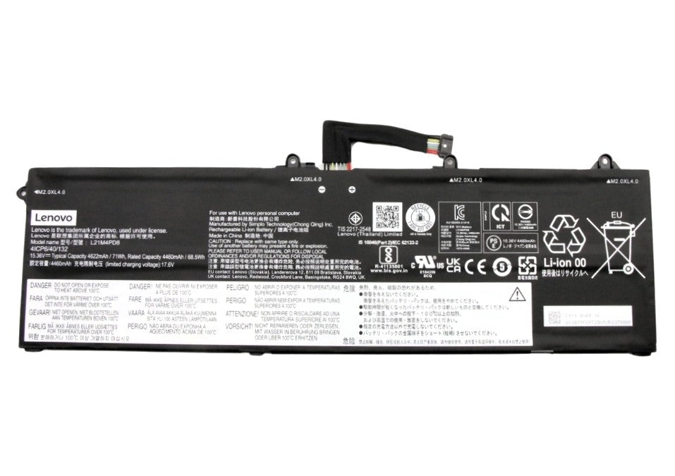 New Genuine Laptop Battery Pack for Lenovo ThinkBook 16 G4+ ARA 21D1 IAP 21CY L21M4PD8 L21L4PD8 Original 15.36V 71Wh 4622mAh 4-Cell