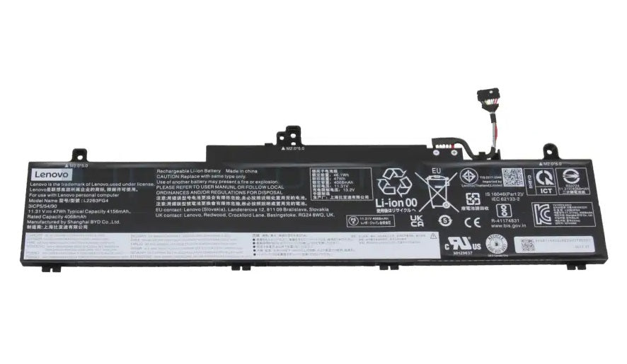 New Genuine Laptop Battery Pack for Lenovo ThinkPad E14 Gen 5 G5 21JK 21JL 21JR 21JS ThinkPad E14 Gen 6 G6 21M3 21M4 21M7 21M8 ThinkPad E16 Gen 1 G1 21JN 21JQ 21JT 21JU ThinkPad E16 Gen 2 G2 21MA 21MB 21M5 21M6 L22D3PG4 L22B3PG4 L22M3PG4 L22X3PG4 SB11K63021 5B11K63024 SB11N46026 5B11N45961 SB11K63026 5B11K63022 SB11N46023 5B11N45978 SB11K63023 5B11K63020 SB11N45976 5B11N46005 SB11K63019 5B11K63025 SB11N45980 5B11N45988 Original 11.31V 47Wh 4156mAh 3-Cell