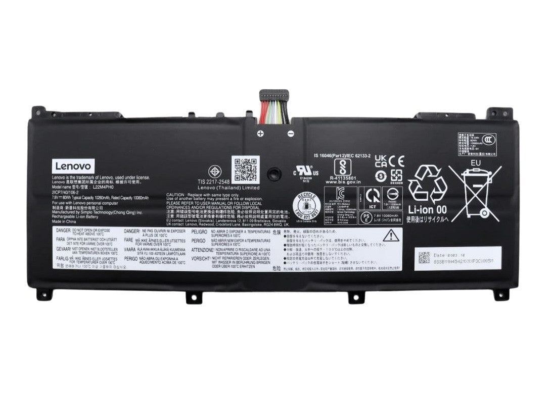 New Genuine Laptop Battery Pack for Lenovo Yoga Book 9 13IMU9 83FF 13IRU8 82YQ L22M4PH0 SB11K39336 5B11K39337 5B11N45437 Original Battery Pack 7.8V 80Wh 10260mAh 4-Cell
