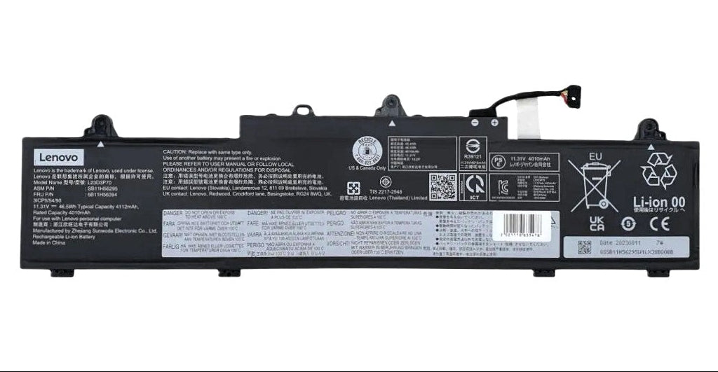 New Genuine Laptop Battery Pack for Lenovo ThinkPad L14 Gen 5 G5 21L1 21L2 21L5 21L6 ThinkPad L16 Gen 1 G1 21L3 21L4 21L7 21L8 L23D3P70 L23B3P70 L23M3P70 Original 11.31V 46.5Wh 4112mAh 3-Cell