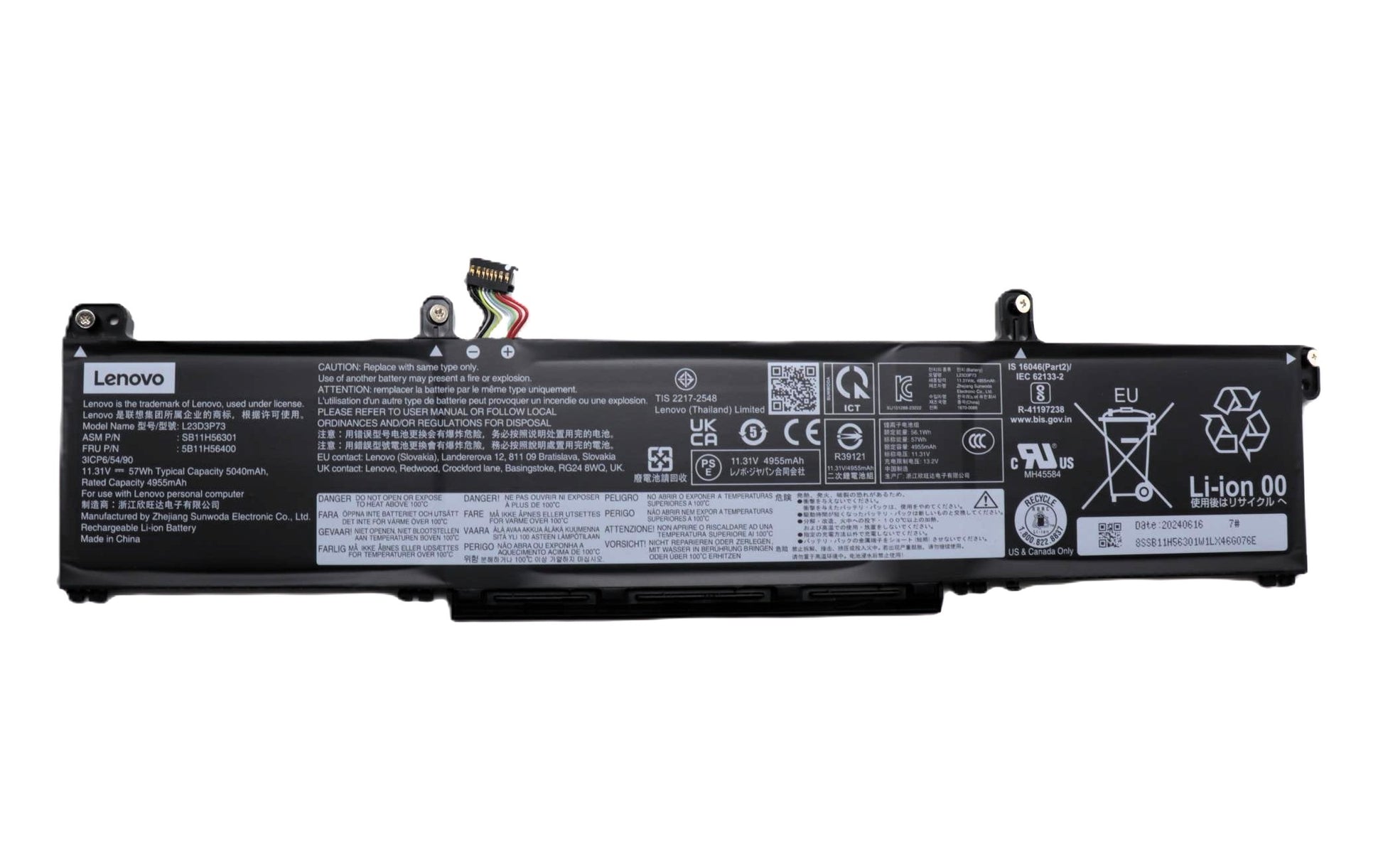 New Genuine Laptop Battery Pack for v ThinkPad P14s Gen 5 G5 21G2 21G3 ThinkPad P16s Gen 3 G3 21KS 21KT L23D3P73 L23M3P72 Original 11.31V 57Wh 5040mAh 3-Cell