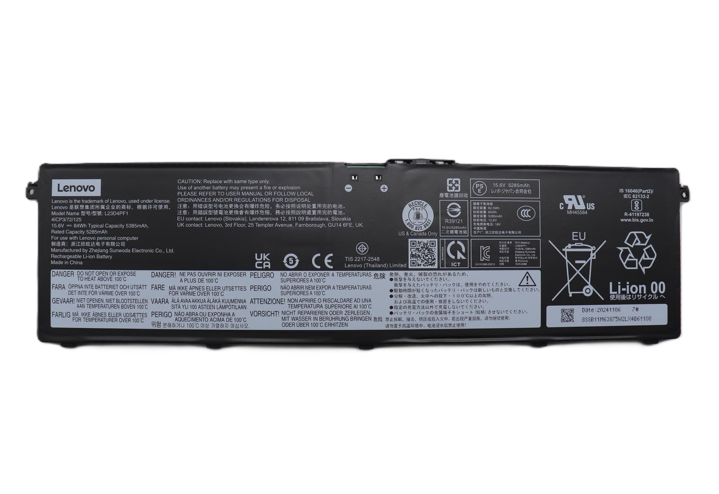 New Genuine Laptop Battery Pack for Lenovo IdeaPad Pro 5-14AHP9 83D3 5-14AKP10 83JL 5-14ASP10 83LR 5-14IAH10 83JK 5-14IMH9 83D2 5-16AHP9 83D5 5-16AKP10 83JN 5-16ASP10 83LS 5-16IAH10 83JM 5-16IMH9 83D4 7-14AKP10 83KG 7-14ASP10 83LX 7-14IAH10 83KF 7-16IAX10 83KY Legion 7-16IAX10 83KY Yoga Pro 7-14AKP10 83KG 7-14ASP10 83LX 7-14IAH10 83KF 9-16IAH10 83L0 9-16IMH9 83DN L23D4PF1 L23B4PF1 L23M4PF1 L23N4PF1 L23X4PF1 SB11M63875 5B11M63871 SB11M63874 5B11M63873 SB11M63868 5B11M63870 SB11M63869 5B11M63867 SB11M63866