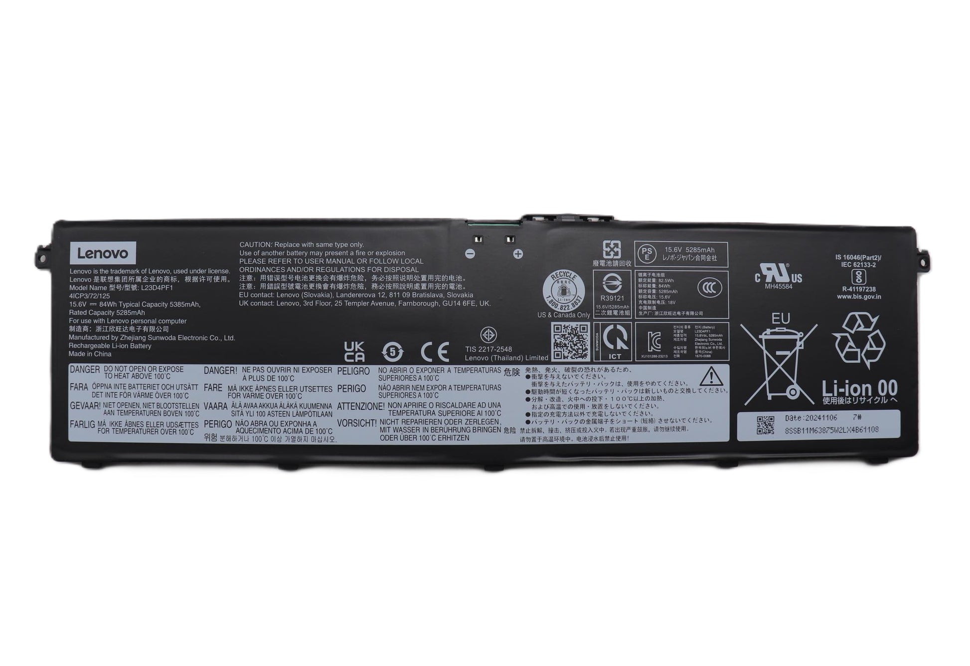 New Genuine Laptop Battery Pack for Lenovo IdeaPad Pro 5-14AHP9 83D3 5-14AKP10 83JL 5-14ASP10 83LR 5-14IAH10 83JK 5-14IMH9 83D2 5-16AHP9 83D5 5-16AKP10 83JN 5-16ASP10 83LS 5-16IAH10 83JM 5-16IMH9 83D4 7-14AKP10 83KG 7-14ASP10 83LX 7-14IAH10 83KF 7-16IAX10 83KY Legion 7-16IAX10 83KY Yoga Pro 7-14AKP10 83KG 7-14ASP10 83LX 7-14IAH10 83KF 9-16IAH10 83L0 9-16IMH9 83DN L23D4PF1 L23B4PF1 L23M4PF1 L23N4PF1 L23X4PF1 SB11M63875 5B11M63871 SB11M63874 5B11M63873 SB11M63868 5B11M63870 SB11M63869 5B11M63867 SB11M63866