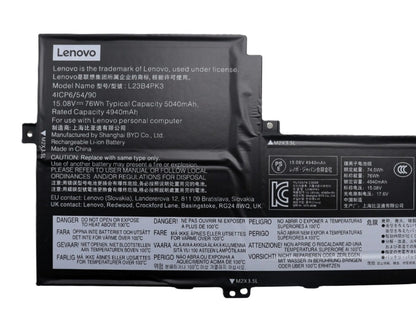 New Genuine Laptop Battery Pack for Lenovo IdeaPad Slim 5-16AHP9 83DD 5-16IMH9 83DC 5-16IRU9 83FW L23D4PK3 L23B4PK3 L23C4PK3 5B11M51930 5B11M51933 Original 15.08V 76Wh 5040mAh 4-Cell