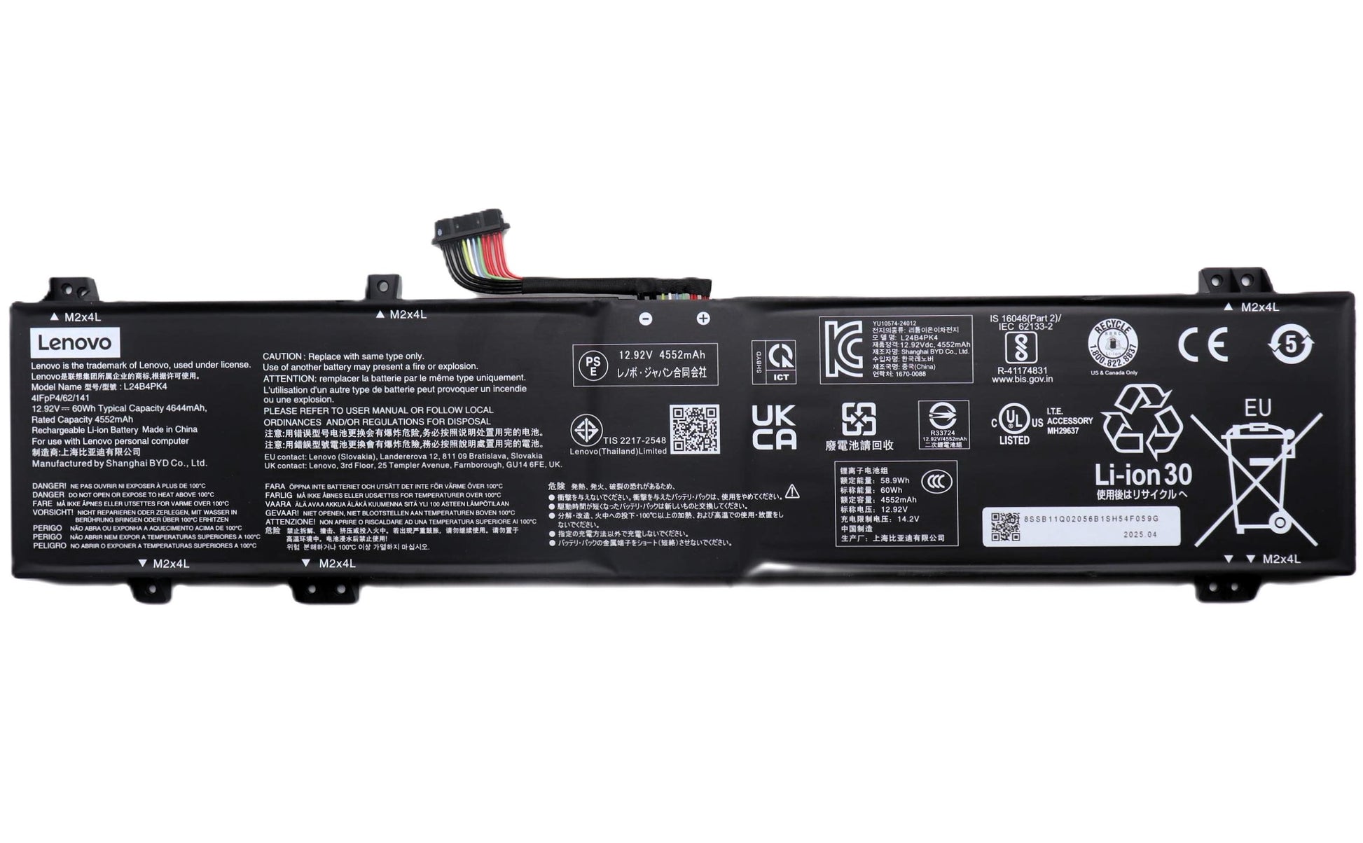 Lenovo Laptop Battery for Legion 5-16IAX10 83NX Legion Pro 5-16ADR10 83LT 5-16AFR10 83F2 5-16IAX10 83F3 5-16IAX10H 83LU 5-16IRX10 83NN 7-16ADR10H 83RV 7-16AFR10H 83RU 7-16IAX10H 83F5 LOQ 15AHP10 83JG 15IRX10 83JE L24B4PK4 L24N4PK3 5B11Q02042 5B11Q02044 5B11Q01993 New Genuine Original Battery Pack 12.92V 60Wh 4644mAh