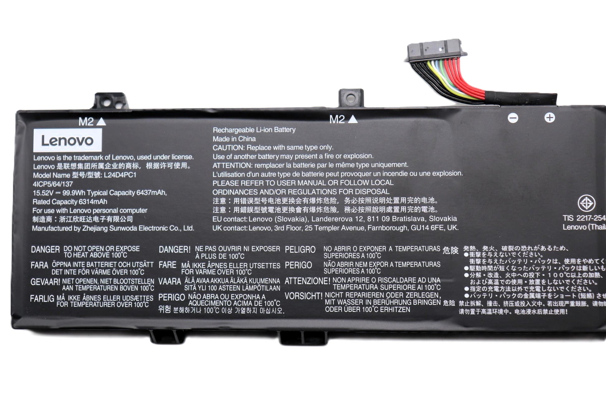 Lenovo Laptop Battery for Legion 9 18IAX10 83EY Lenovo Legion Pro 7 Gen 10 G10 83F5 Legion Pro 7 16AFR10H 83RU L24D4PC1 L24B4PC1 L24L4PC1 L24M4PC1 5B11Q40229 New Genuine Original Battery Pack 15.52V 99.99Wh 6437mAh 4-Cell