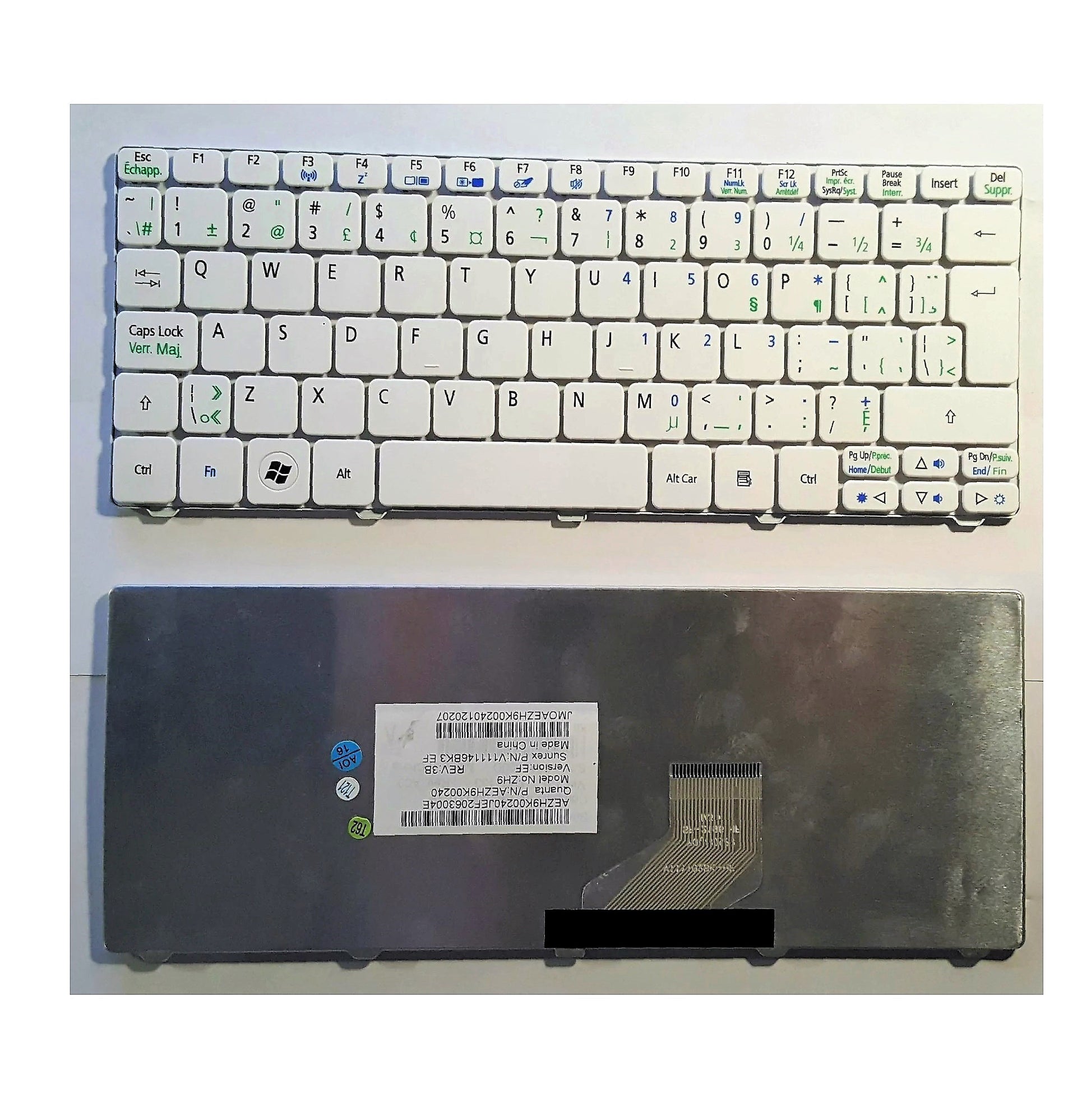 Acer New Keyboard Canadian White AO D255 D255E D257 D260 D270 D271 V111102BK3EF AEZH9K00240