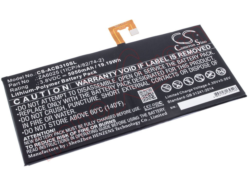 Acer ZA6025 New Genuine Battery Pack Iconia Tab One 10 A3-A30 B3-A10 CS-ACB310SL 11CP4/82/74-2