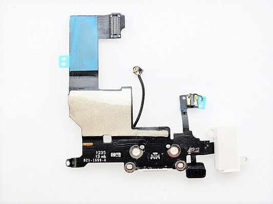 Apple 821-1699-A New USB Power Connector Audio Headphone Jack Antenna Charging Port Dock Flex Cable iPhone 5 White A1248 A1249